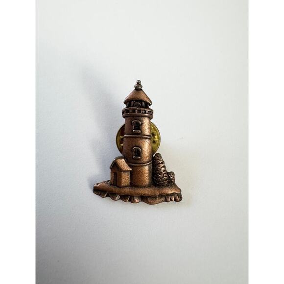 JJ JONETTE Copper Lighthouse Pin (Jonette Jewelry Company) - Picture 2 of 4